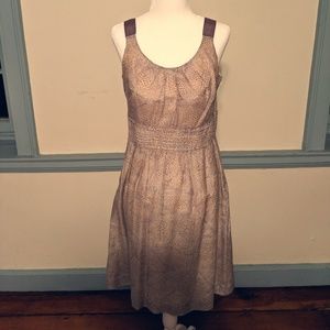 Wide-strap brown patterned dress